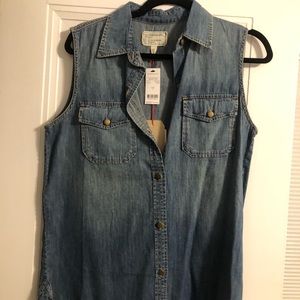 NWT Current/ Elliott Denim button-up tank top